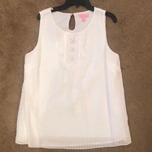 Lily Pulitzer White Blouse Medium